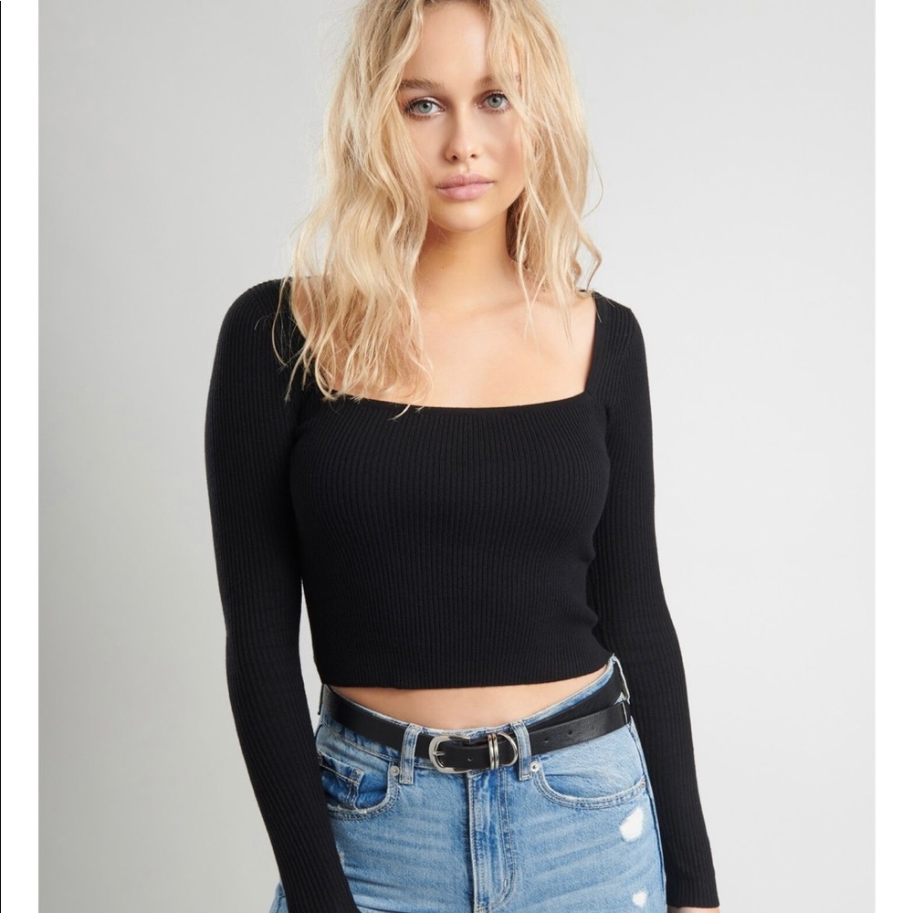Square Neck Bodycon Sweater